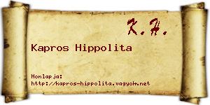 Kapros Hippolita névjegykártya